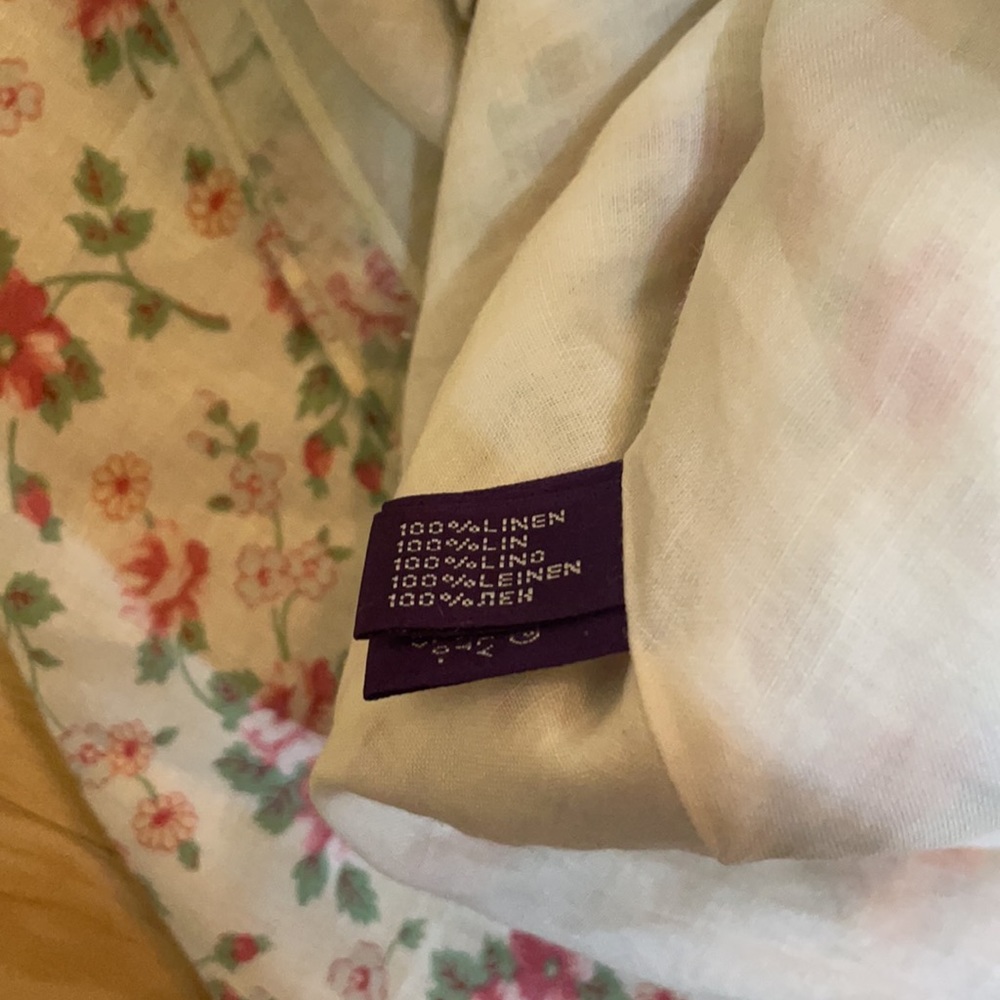 Ralph Lauren Purple Label Cream Floral Button-Front Midi Dress - Picture 7 of 9